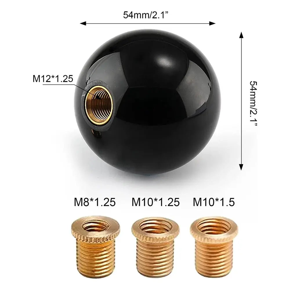 Black 8 Ball Billiard Round Shift Knob, Acrylic Speed Gear Shifter with 3 Adapters Universal Fit for Manual Vehicles by InterCyprus Trading Ltd