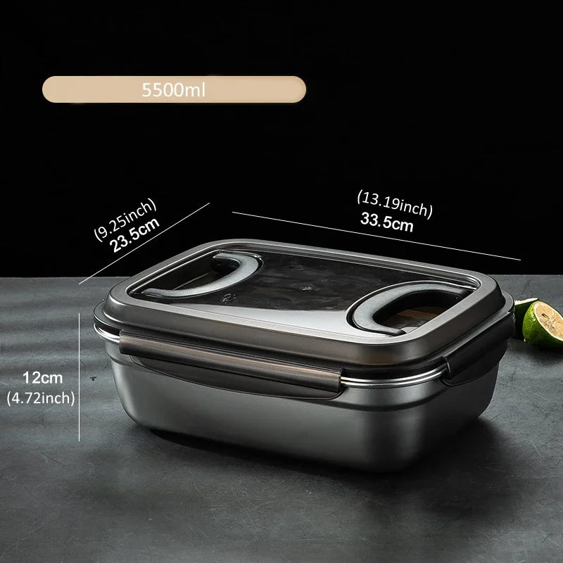 304 Stainless Steel Versatile Bento Box - Multiple Sizes Available 5500ml
