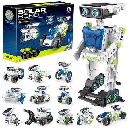 12-in-1 DIY Solar Robot Kit for Kids &ndash; STEM Educational Science and Engineering Toy 12 in 1 green Pro