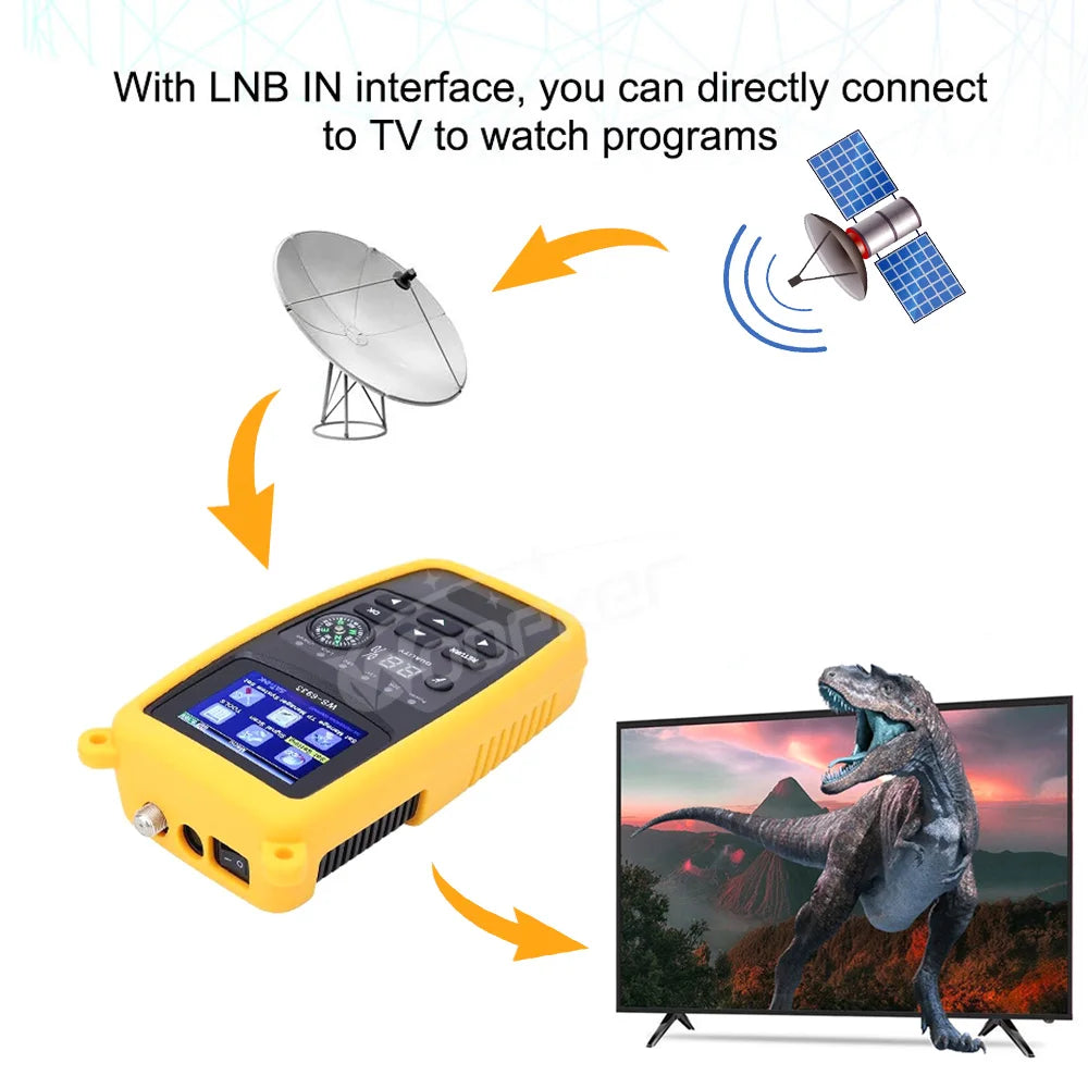 Woopker WS-6933 DVB-S2 FTA C&amp;KU Band Digital Satellite Finder Meter With 2.1inch LCD Display 7.4V/800mAh Battery Satlink WS 6933