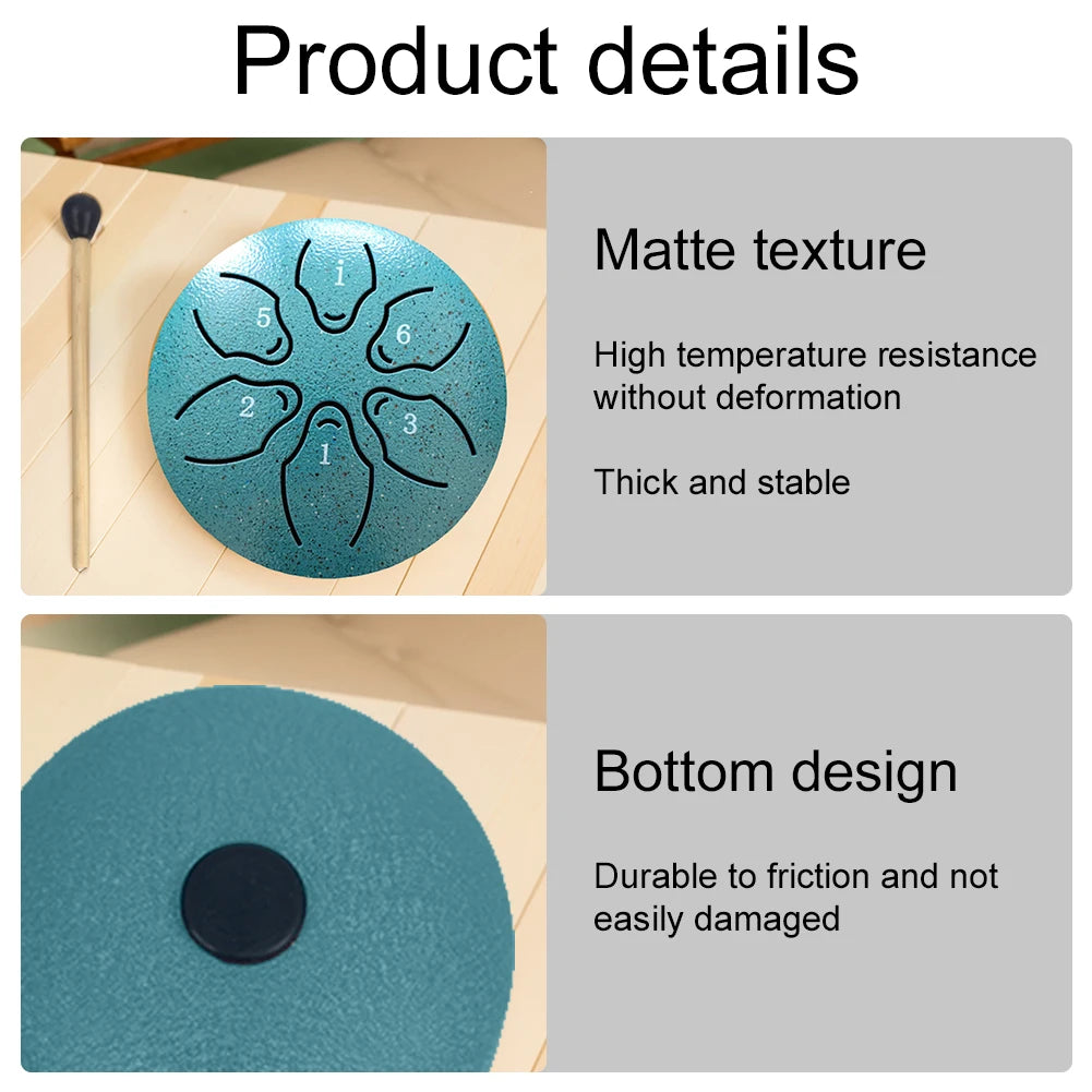 Steel Tongue Drum Hand Pan 3 Inch 6 Notes &ndash; Compact