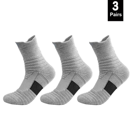 Men's Anti-slip Sports Socks 3pairs-long-grey / EU39-45