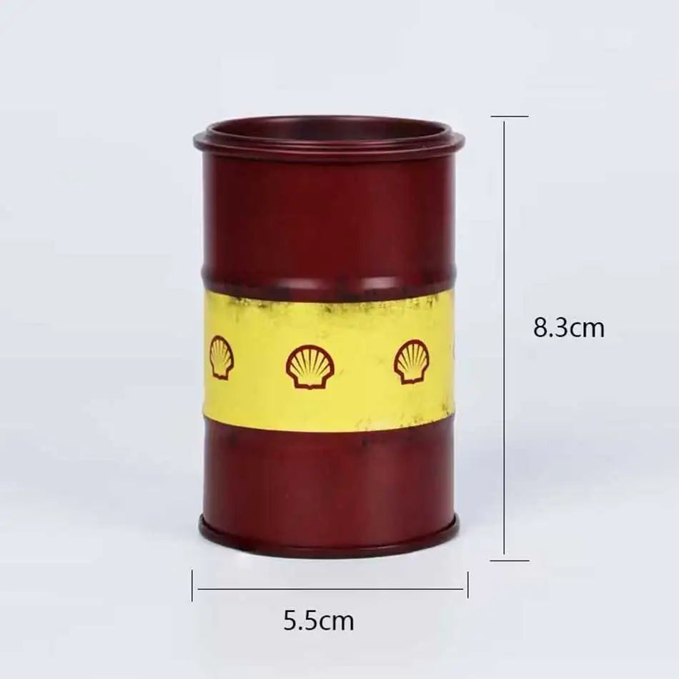 Iron Mini Oil Drum Model &ndash; Unique Desktop Decoration for War Games J