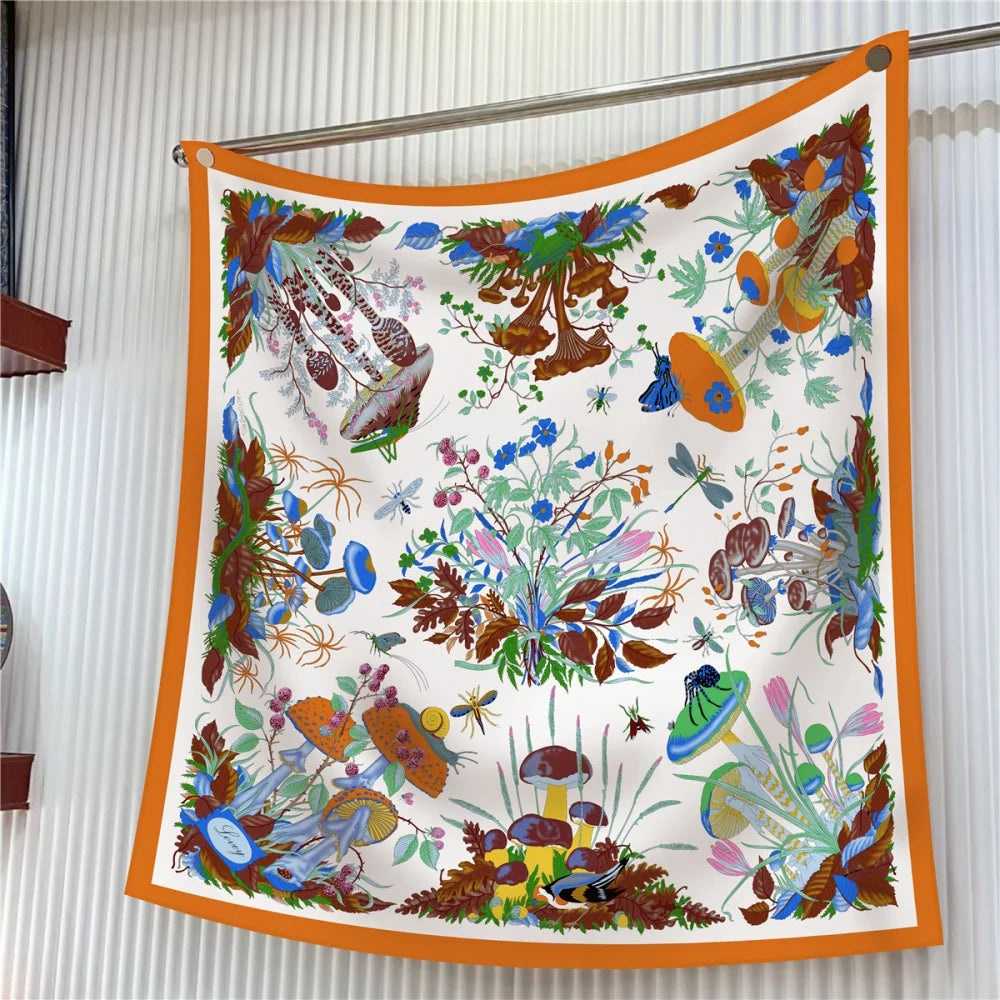 Pobing Silk Scarf &ndash; Elegant Floral Print Design