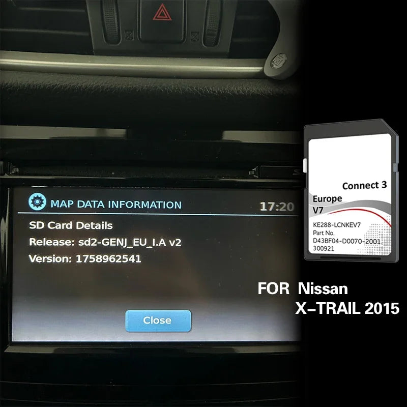 For Nissan XTrail 2015 Map Card 16GB - Netherlands Slovenia