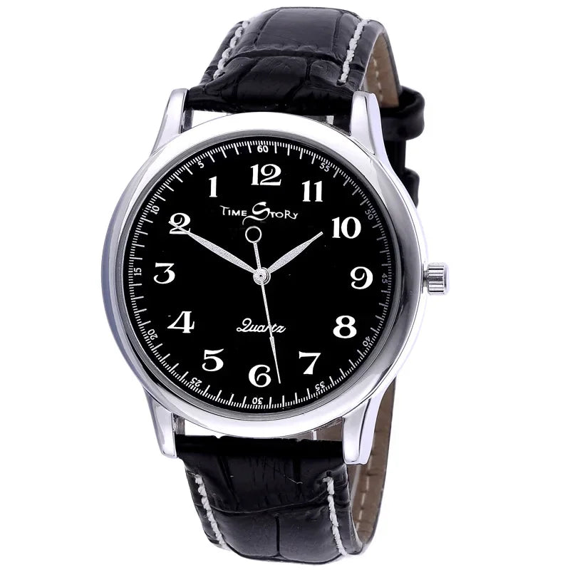 Lovers&rsquo; Quartz Watch &ndash; Reverse Anticlockwise Dial Waterproof Men black