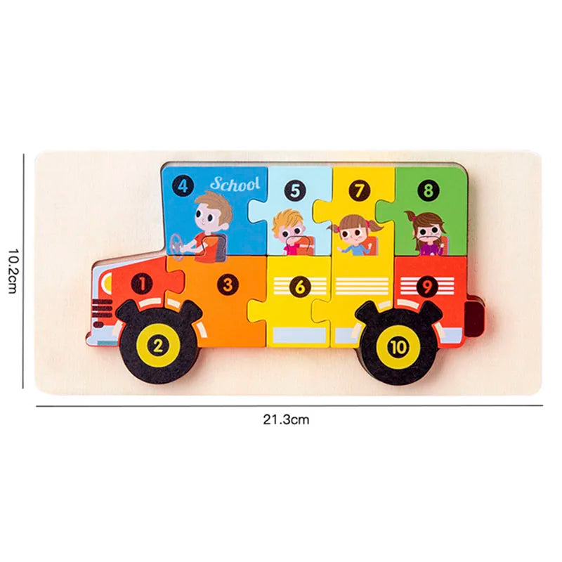 Wooden 3D Dinosaur Puzzle for Toddlers - Educational Jigsaw Toy for Early Learning and Color Sorting