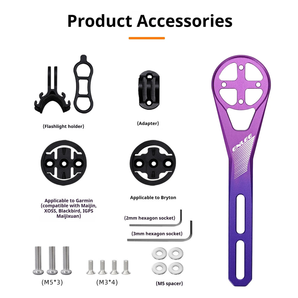 ENLEE aluminium fiets snelheidsmeter beugel voor Garmin, Wahoo, Bryton voorlamp