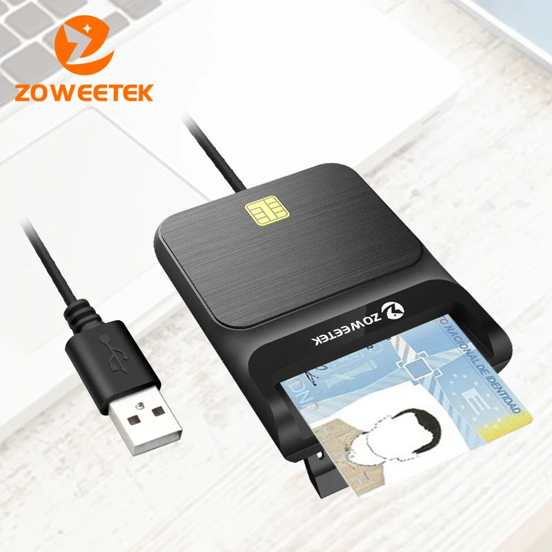 Cititor de carduri inteligente USB pentru carduri bancare cu cip DNI EMV CAC