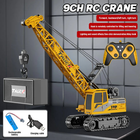 Laege Rc Truck 15Ch &ndash; Remote Control Alloy Arm Crane 31CM 9CH yellow