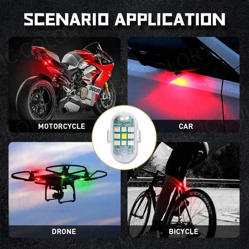 2PCS Wireless LED Strobe Light Remote Control Warning Lamp Flash Indicator Anti-collision For Car Auto Motorcycle Drone Cruise by InterCyprus Trading Ltd