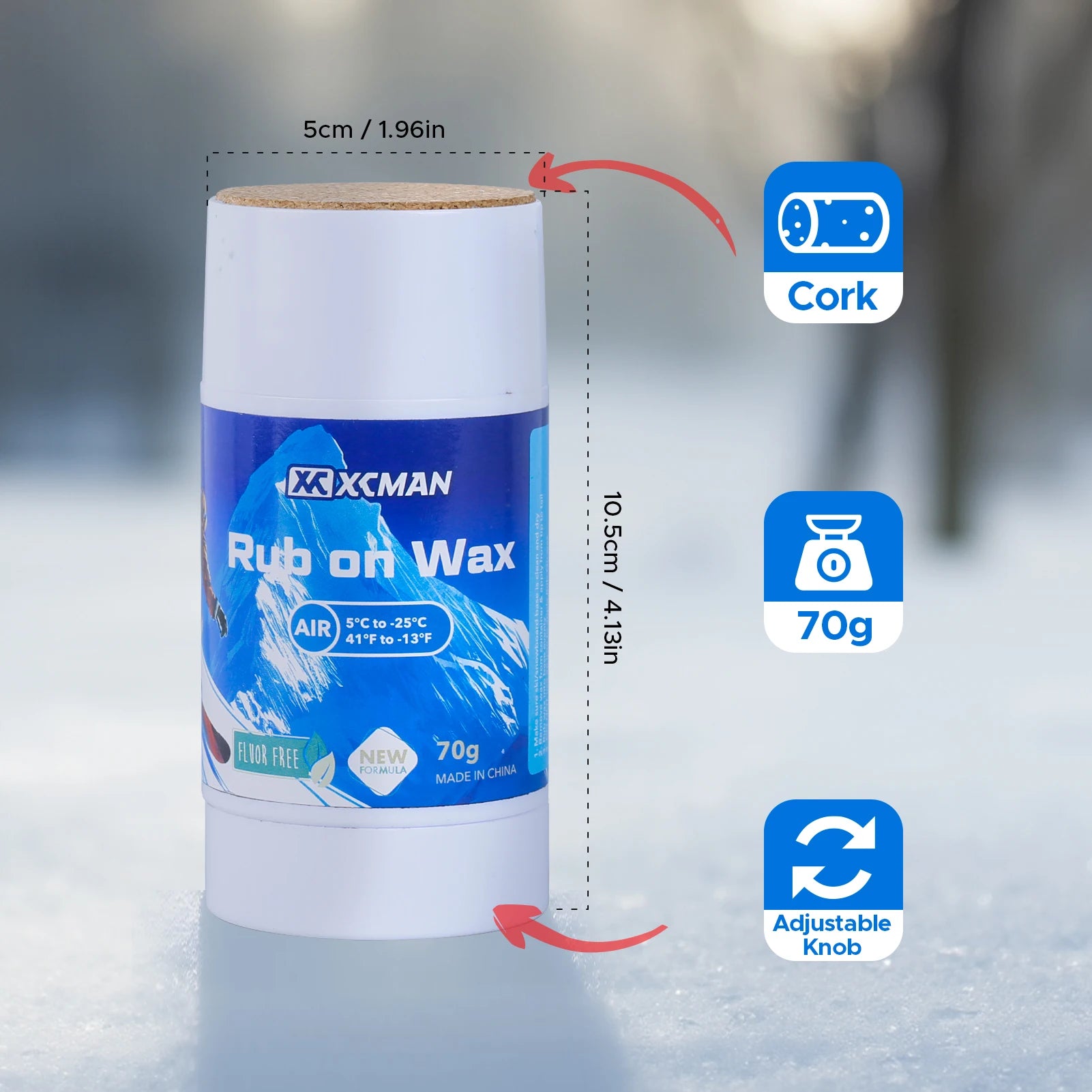 XCMAN Rub On Quick Wax &ndash; Easy Cork Applicator Universal Wax