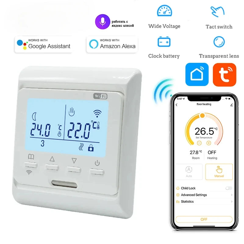WiFi Floor Heating Thermostat 220V 16A &ndash; App Remote Control