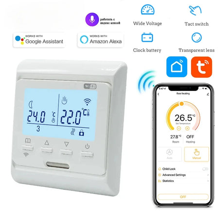 WiFi Floor Heating Thermostat 220V 16A &ndash; App Remote Control