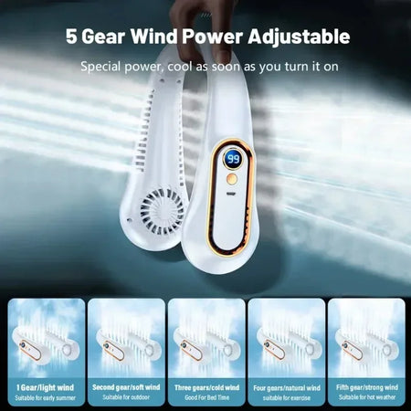 Neck Bladeless Fan Mini &ndash; Ultra Quiet Portable USB Fan