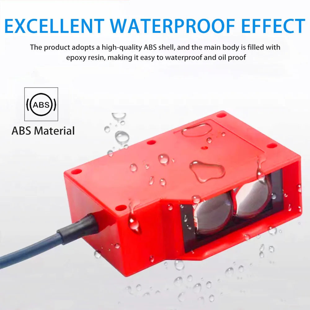 3-25m Waterproof Infrared Diffuse Reflection Feedback Photoelectric Switch Sensor Guardrail Detector Detection Car Washing