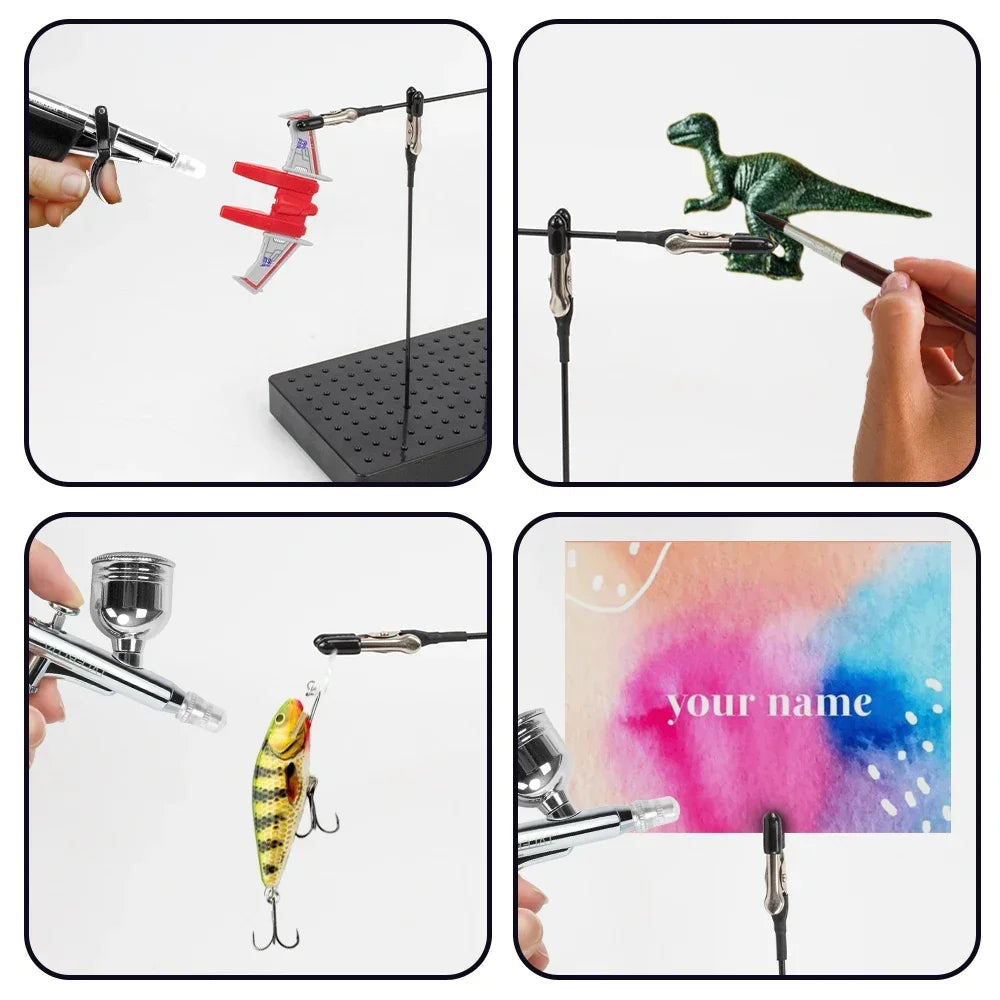 Model Paint Clips Model Painting Stand Base Holder with 20 Magnetic Alligator Clips ...