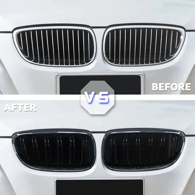 BMW E92 E93 Front Kidney Grille 2Pcs Double Slat Black