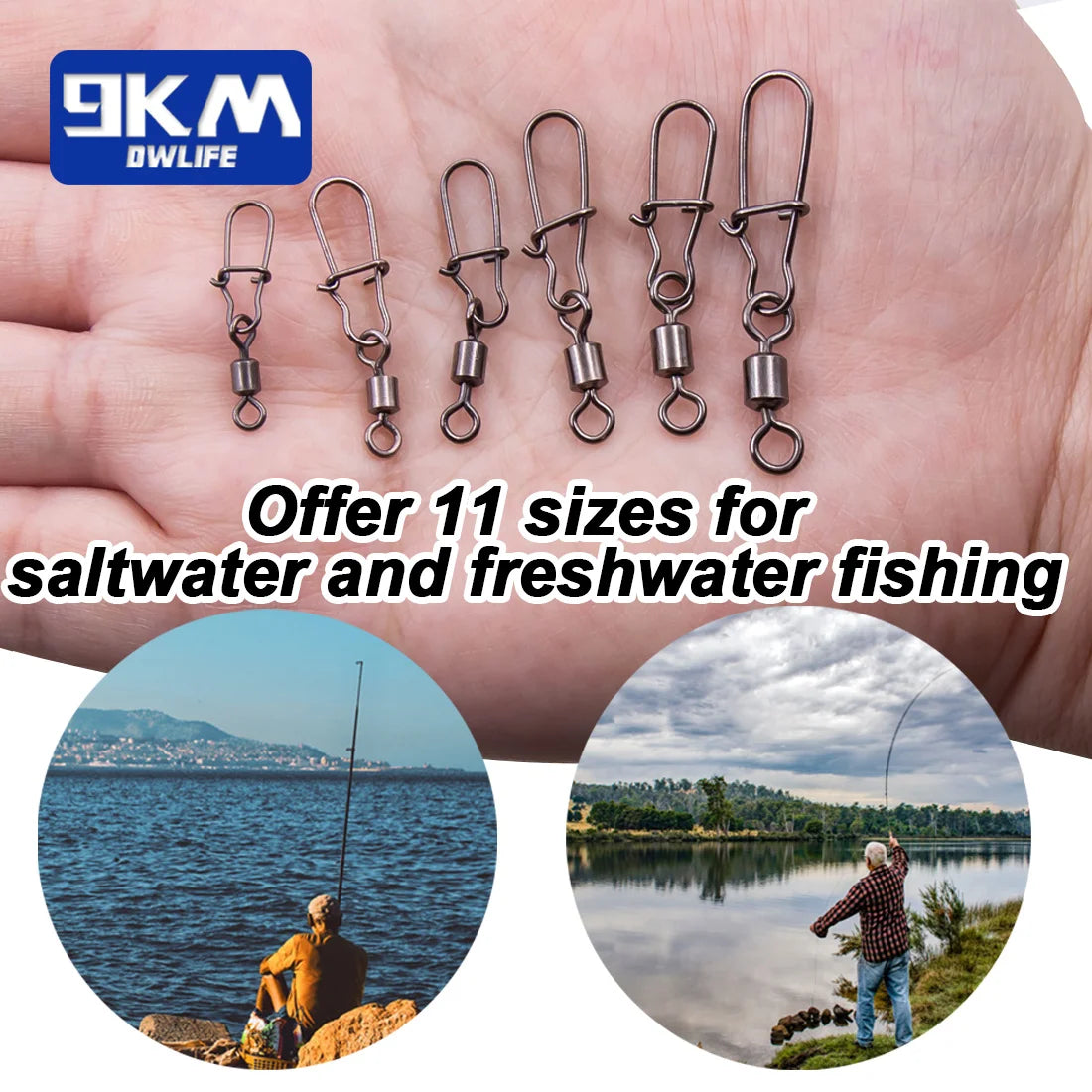 Duo-Lock Snap Swivels - Premium Stainless Steel Fishing Connectors | 50-200 Pieces