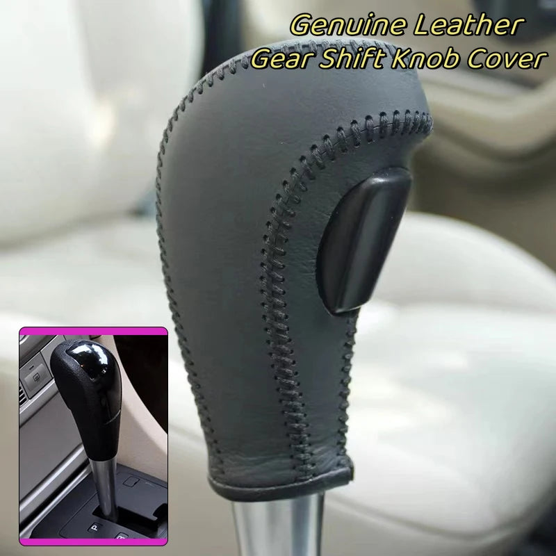 Capac din piele pentru maneta schimbătorului pentru Ford Focus MK2 și Fiesta 2005-2012, piele premium din piele naturală