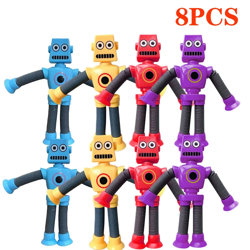 Giraffe Telescopic Suction Cup Robot Toys - Stress Relief Fun for Kids C-8PCS
