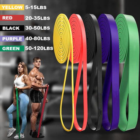 5-120lbs Fitness Resistance Bands for Boxing, Agility Training, Yoga, Pilates, Home Gym