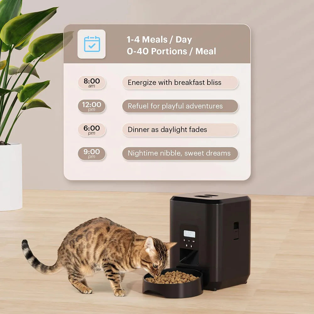 Smart Pet Feeder Automatic Dispenser for Cats and Dogs with Timed Feeding
