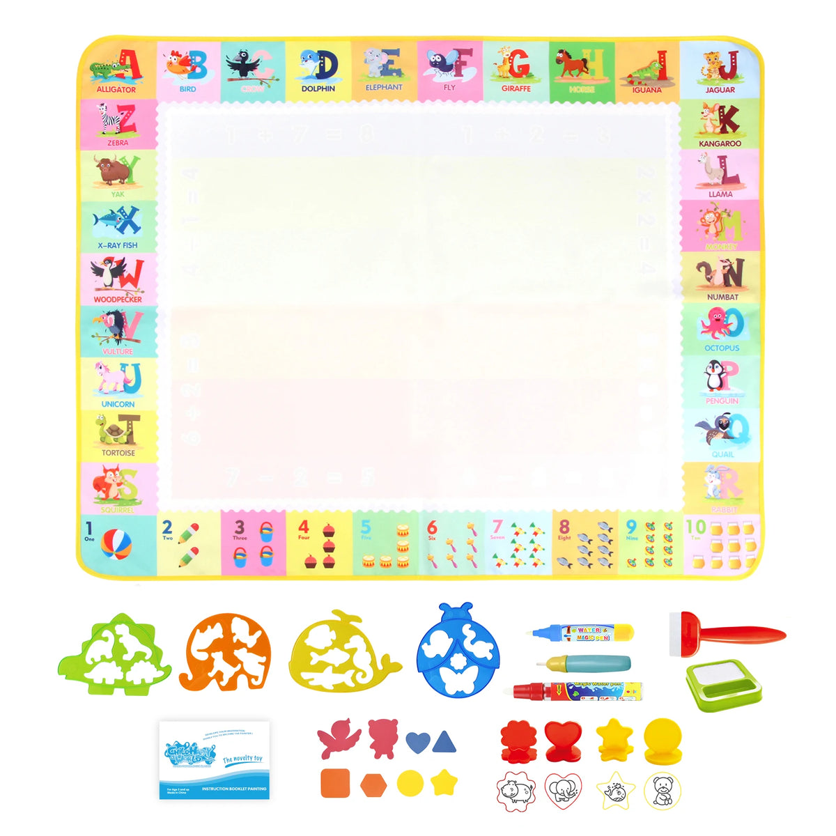 Coolplay Water Doodle Mat &ndash; Reusable Magic Pens for Creative Learning B 100x80cm
