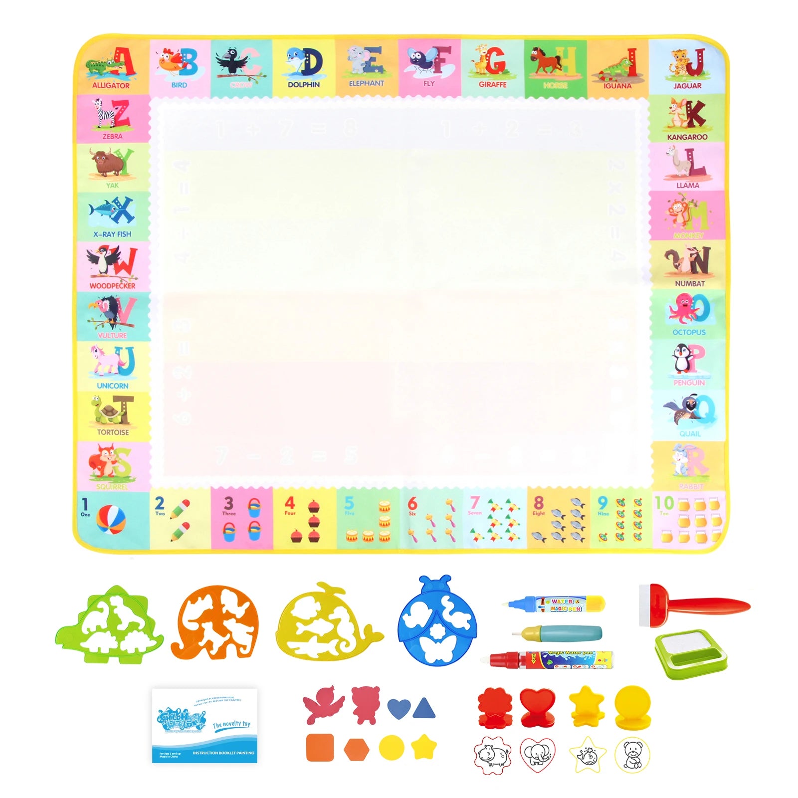 Coolplay Water Doodle Mat &ndash; Reusable Magic Pens for Creative Learning B 100x80cm