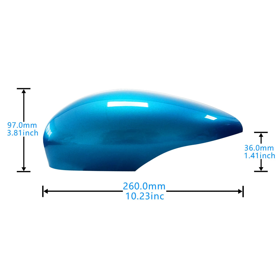 Mirror Cover For Ford Fiesta MK7 Blue Painted Left Rear View ABS Plastic Replacement