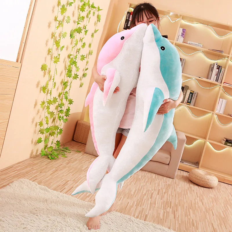 Cute Large Plush Dolphin Toy - Perfect Baby Sleeping Pillow