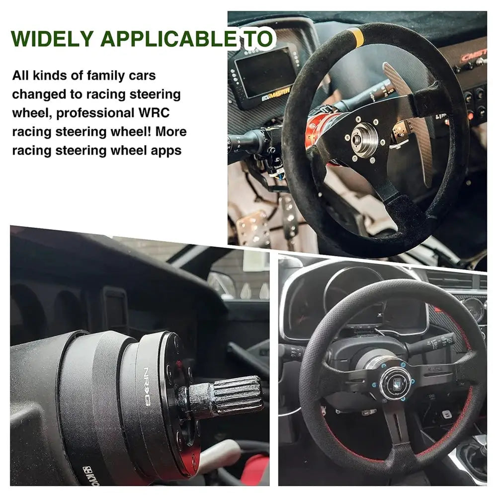 Universal Steering Wheel Quick Release Hub Adapter Snap Off Boss Kit with 6 Hole Steering Wheel Hub for Race/Rally/Motorsport by InterCyprus Trading Ltd