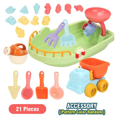 21Pcs Beach Toy Set &ndash; Creative Sandcastle Tools For Kids 21pcs set