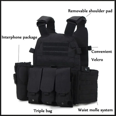 6094 Military Tactical Vest &ndash; Rugged Plate Carrier Design