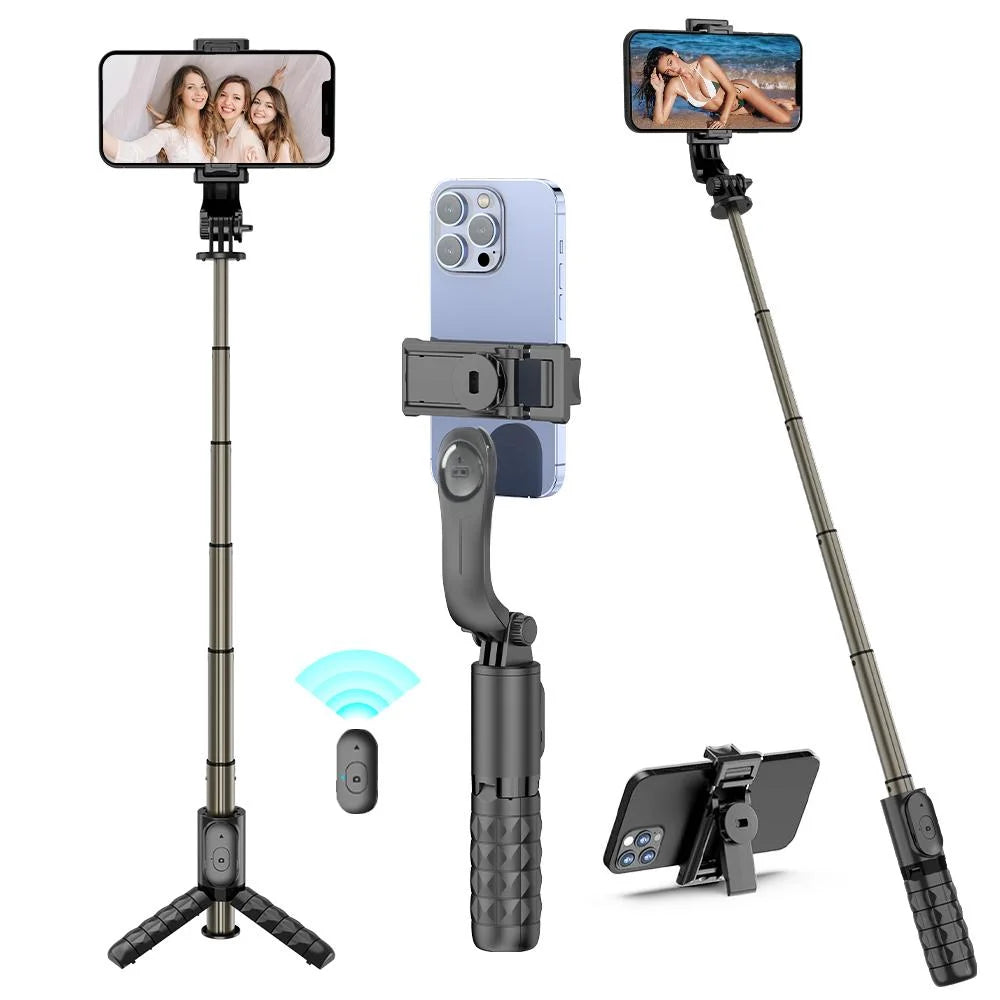 CrownQu Selfie Stick &ndash; 360 Degree Rotation with Bluetooth Remote Black
