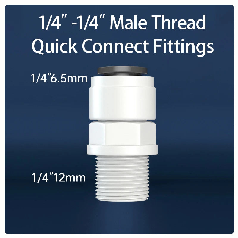 Straight RO Quick Water Fitting &ndash; Durable 1/4 Inch Hose Connector 12