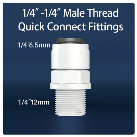 Straight RO Quick Water Fitting &ndash; Durable 1/4 Inch Hose Connector 12