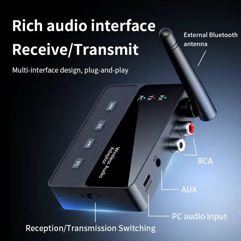 KEBIDUMEI 2 in 1 Bluetooth 6.0 Receiver Transmitter 3.5MM Jack RCA Hi-Fi Stereo Wireless Audio Adapter For Car Speaker PC by InterCyprus Trading Ltd