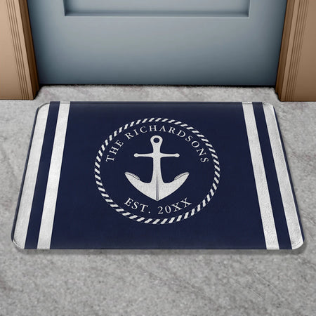 Custom Boat Name Non Slip Nautical Theme Doormat | Personalized Bath Rug LK240729100199 / 40X120CM