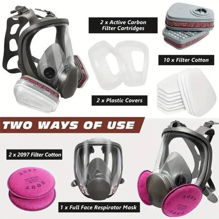 Anti-Fog 6800 Gas Mask &ndash; Full Face Respirator with Formaldehyde Protection