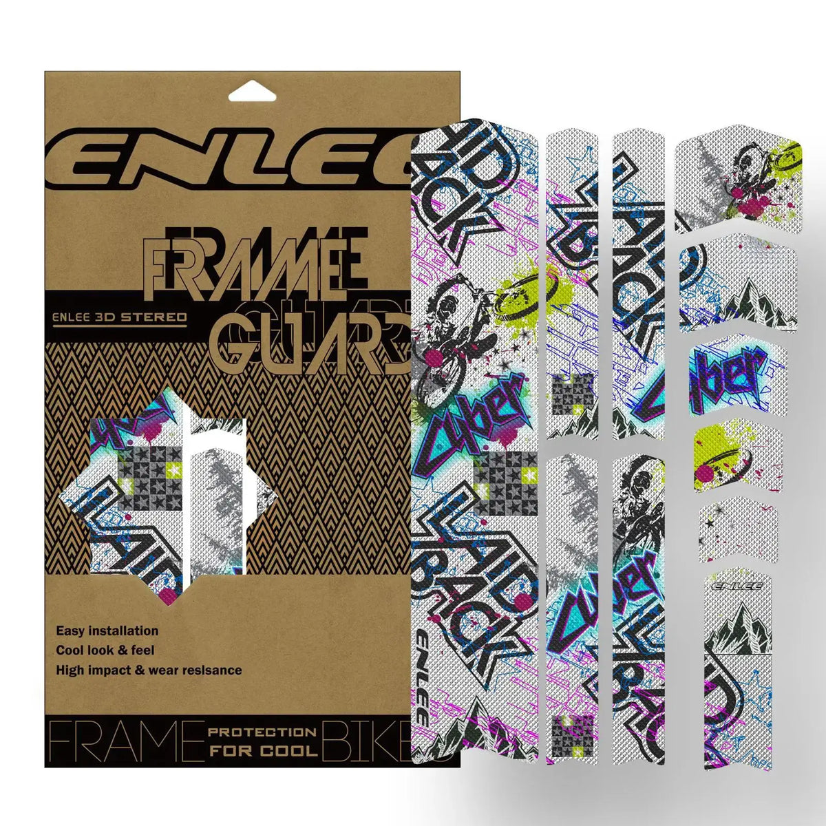 Enli Full Set 3D 3M Bicycle Frame Protective Film Wear resistant and Leave No Trace Mountain Bike Frame Protective Film by InterCyprus Trading Ltd
