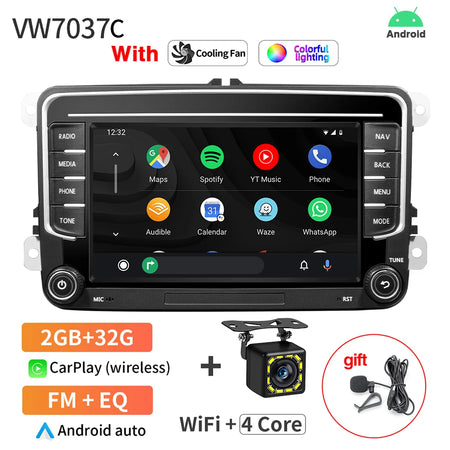 AKAMATE Car Radio Android 13.0 7Inch 2Din - CarPlay Support 2 32G C 12LED