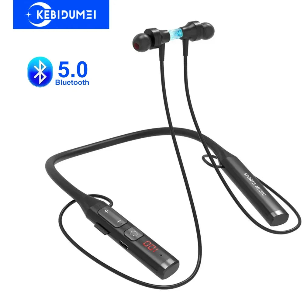 Kebidumei Bluetooth 5.0 Neckband Earphones &ndash; Noise Reduction