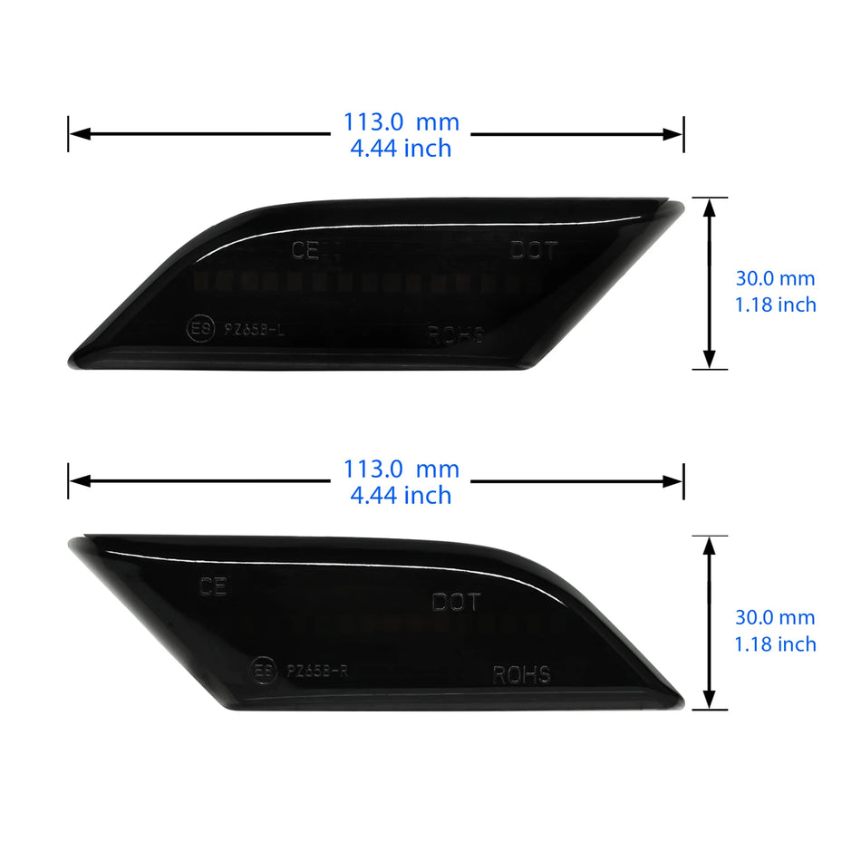 Luz de Marcador Lateral VW Transporter T6.1 com Lente Fumada Preta, LED 15 SMD