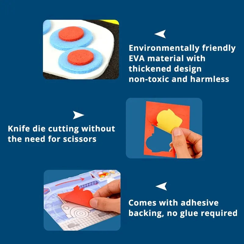 3D EVA Foam Sticker Art Craft Kit for Kids - 10 Pcs