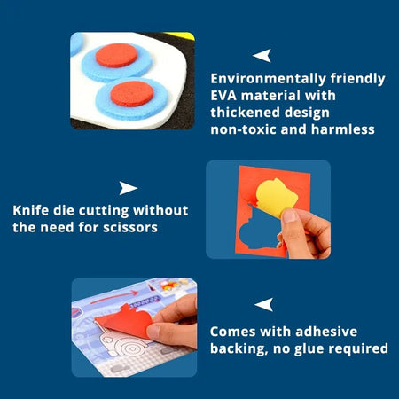 3D EVA Foam Sticker Art Craft Kit for Kids - 10 Pcs