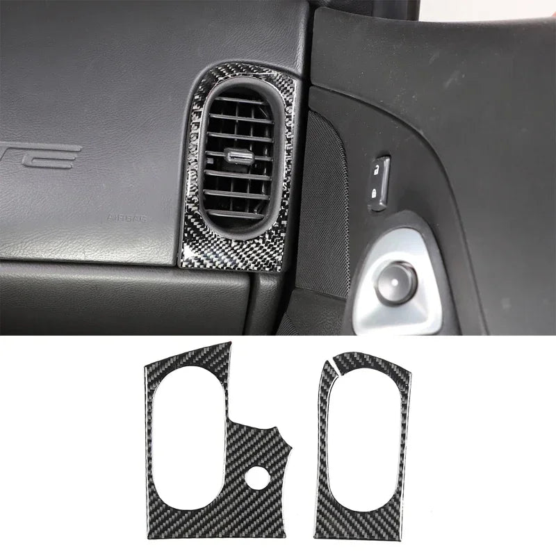 Cubierta de embellecedor de salida de aire de fibra de carbono suave para Corvette C6