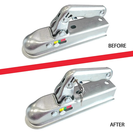 Anti-Theft Trailer Coupling Hitch Lock Insertable Security for Pressed Coupler Heads Caravans RVs with 2 Keys Accessory Part by InterCyprus Trading Ltd
