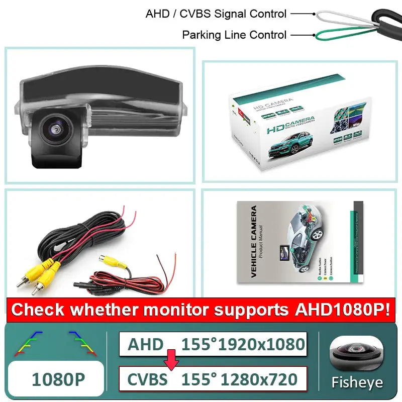 MCCD AHD 1080P 170 Degrees Fisheye Car Reverse Backup Rear View Camera For Mazda 3 BK 2003-2009 BL 2009-2013 Mazda2 DE 2007-2015 by InterCyprus Trading Ltd