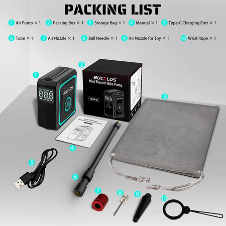 BUCKLOS Mini Electric Air Pump &ndash; 150PSI Portable Inflation
